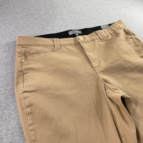 Wit & Wisdom Jeans Plus Size 22W Tan AbSolution High Rise Ankle Flare Pants Fray - Picture 10 of 16